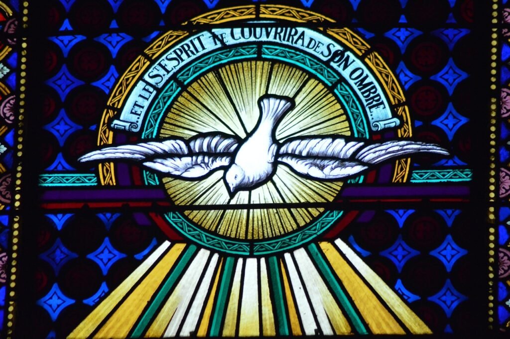 stained glass, window, church, holy spirit, dove, light, fly, wings, faith, religion, spirituality, holy spirit, holy spirit, holy spirit, holy spirit, holy spirit