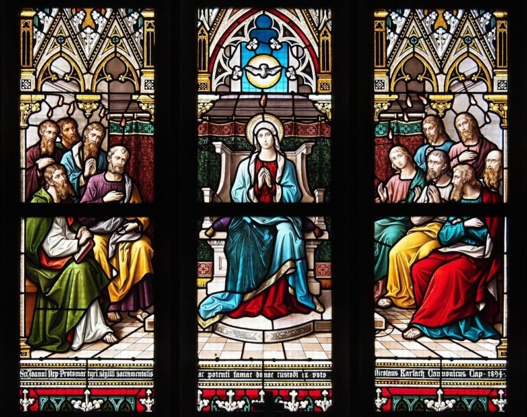 stained glass, pentecost, the virgin mary, the apostles, pentecost, pentecost, pentecost, pentecost, pentecost