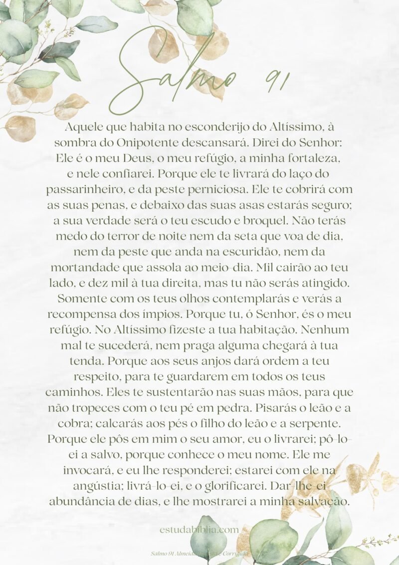 Salmo 91 (90) para Imprimir em Letras Grandes