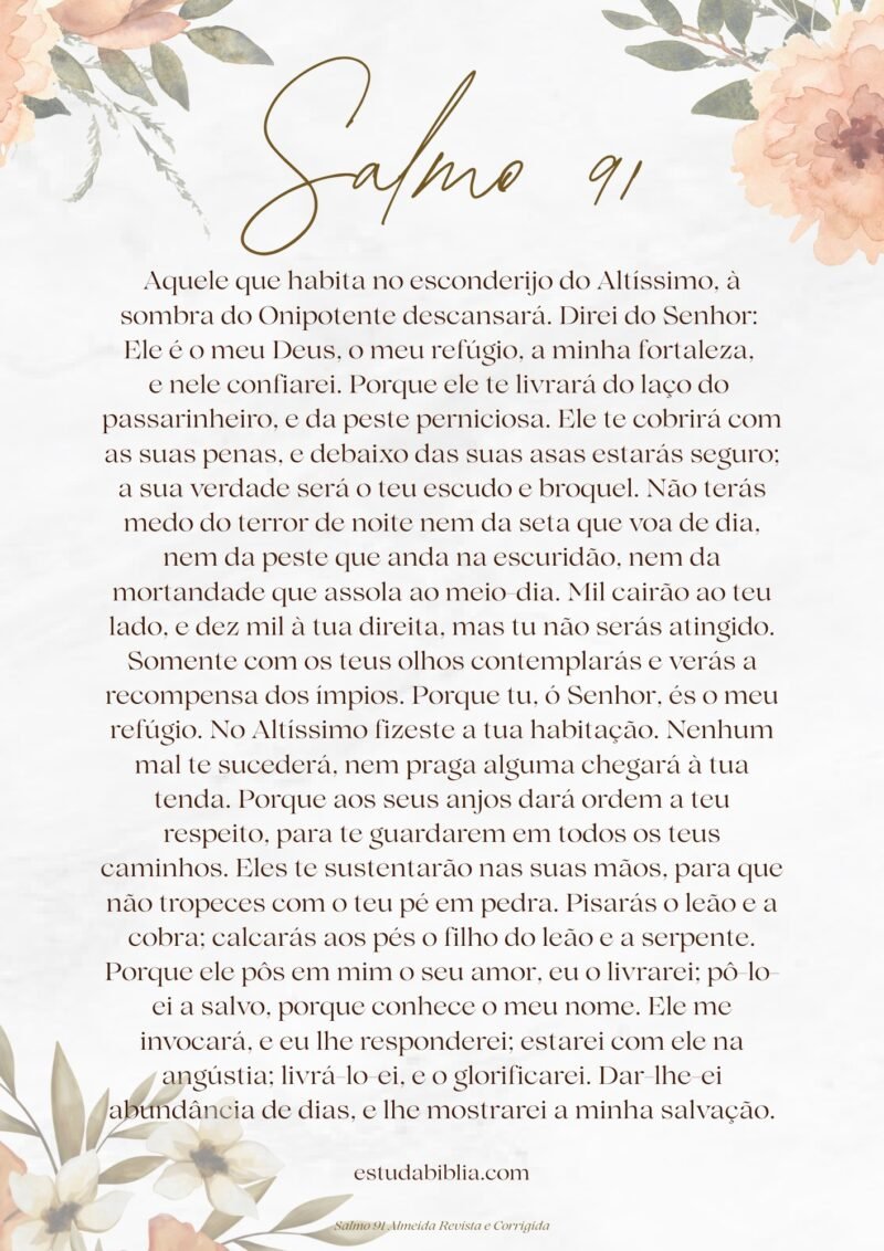 Salmo 91 para Impressão Grande