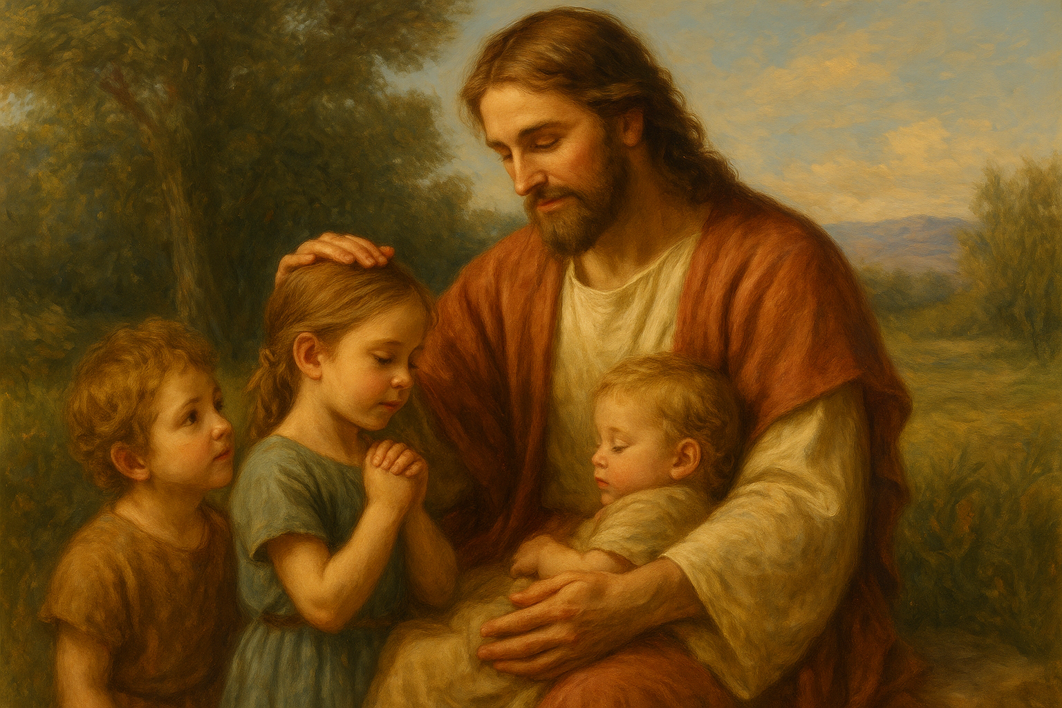 jesus acolhe as criancas porque delas e o reino dos ceus
