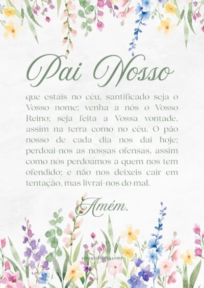 Pai Nosso Oração Completa com Letras Grandes
