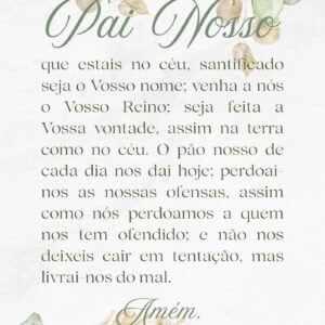 Oração Pai Nosso com Letras Grandes para Imprimir