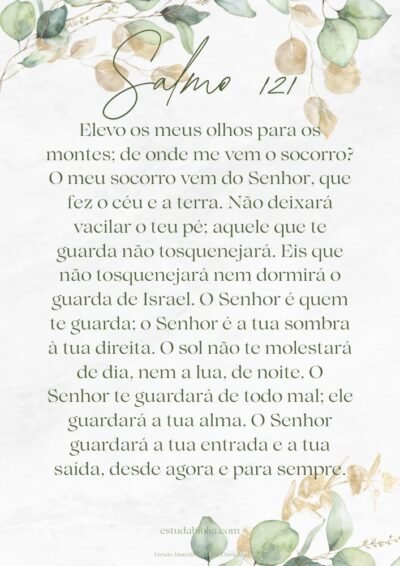 Salmo 121 com Letras Grandes para Imprimir