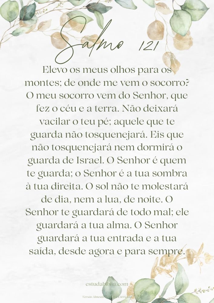 Salmo 121 com Letras Grandes para Imprimir