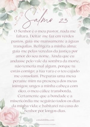 Salmo 23 Completo para Imprimir | Estuda Bíblia