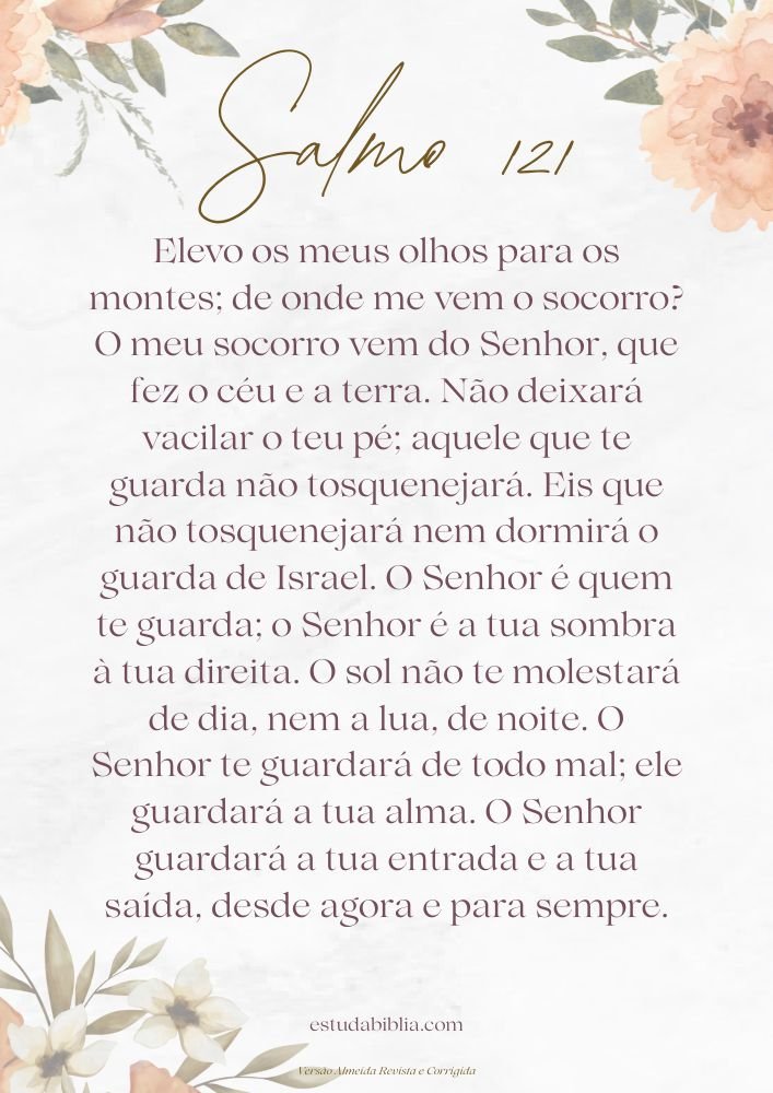 Salmo 121 Completo Escrito para Oração