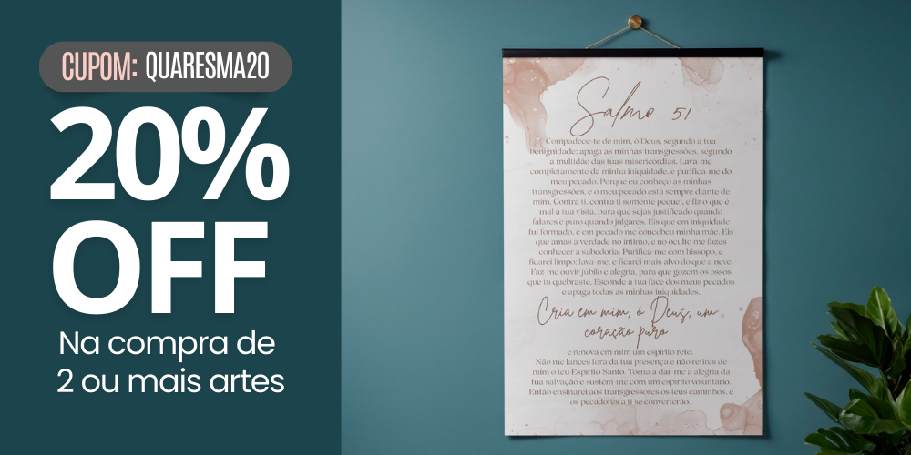 Banner de promoção de quaresma 20 off