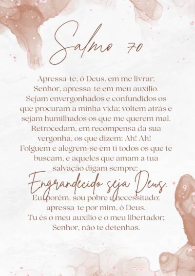 Salmo 70 Escrito para Imprimir em A3