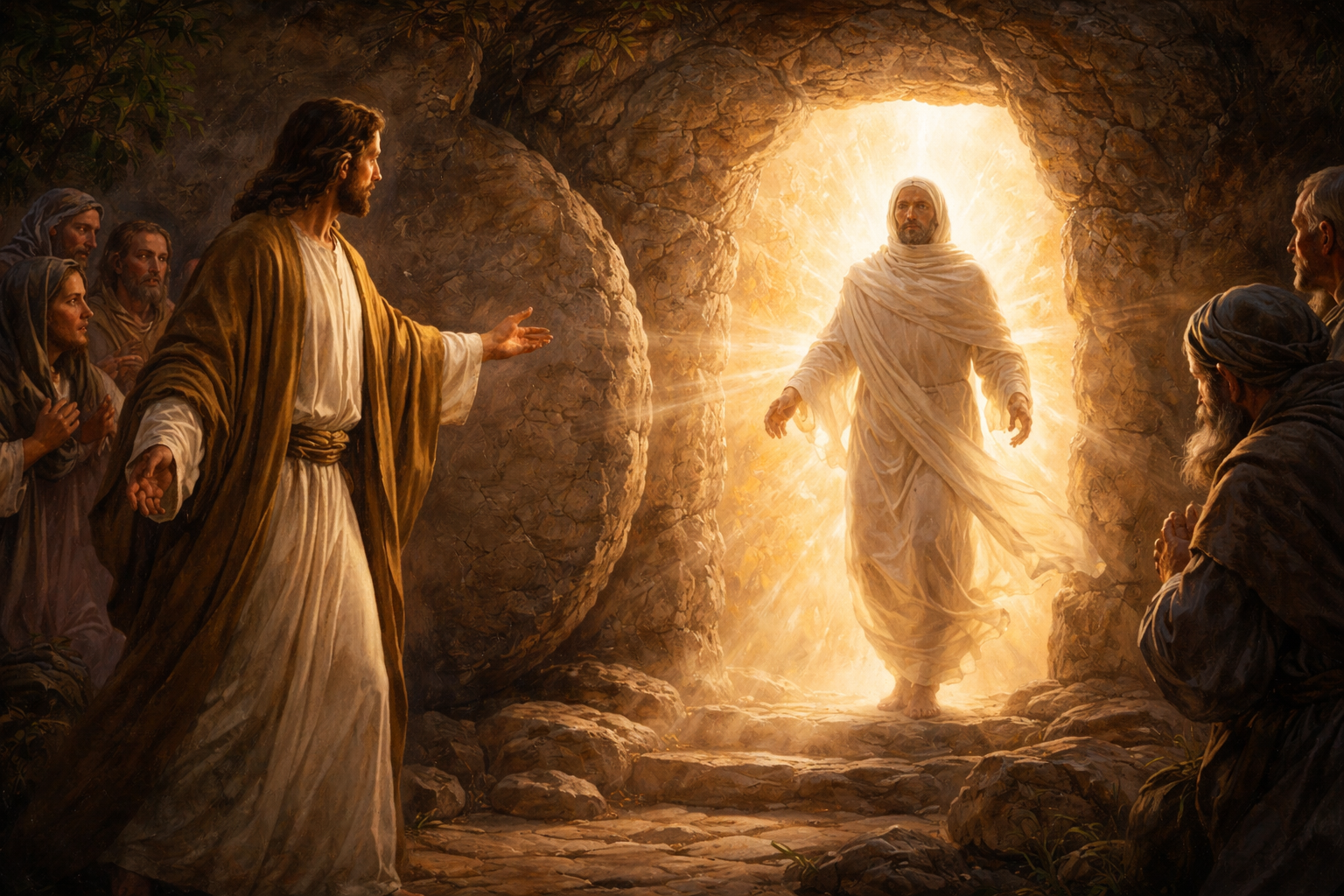 Jesus chama Lazaro a ressureição da morte a vida.