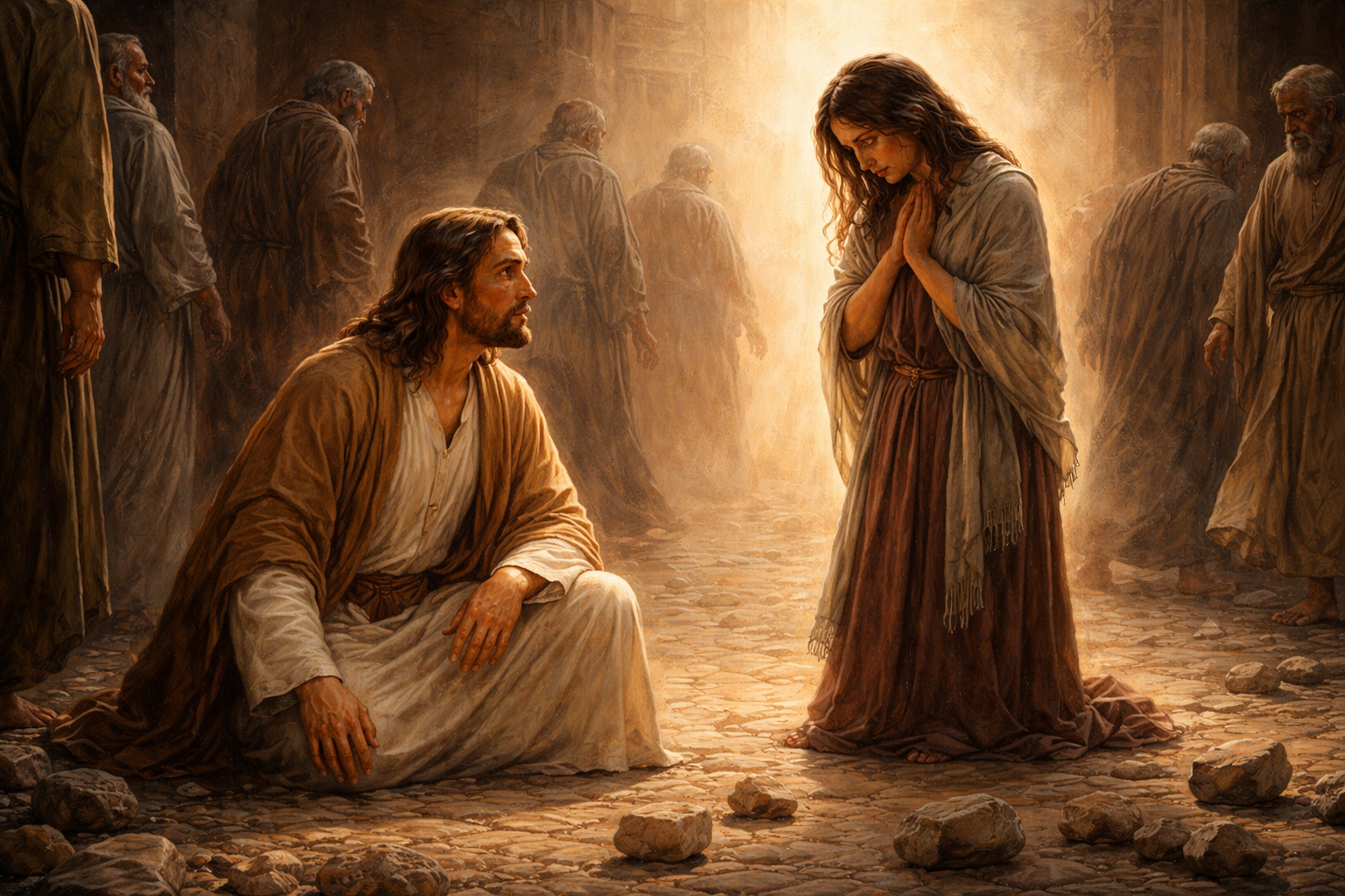 Jesus tem misericórdia da mulher adúltera