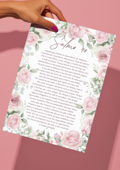 Salmo 90 (91) Escrito para Imprimir Floral Rosas