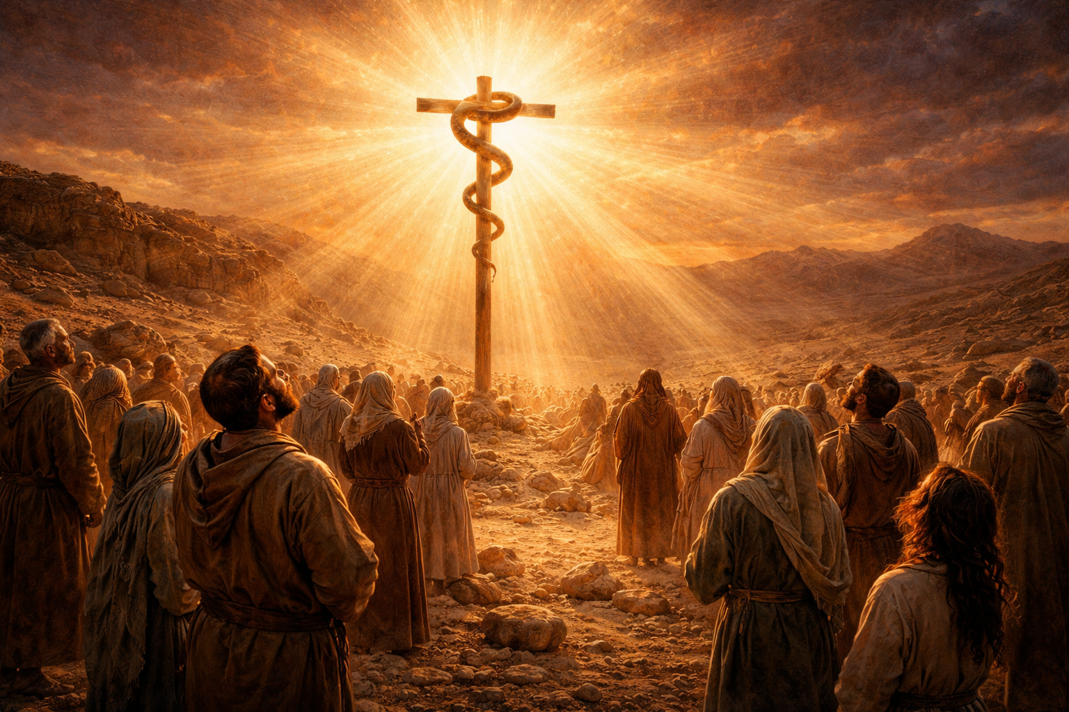 cruz de cristo no deserto que traz a salavacao