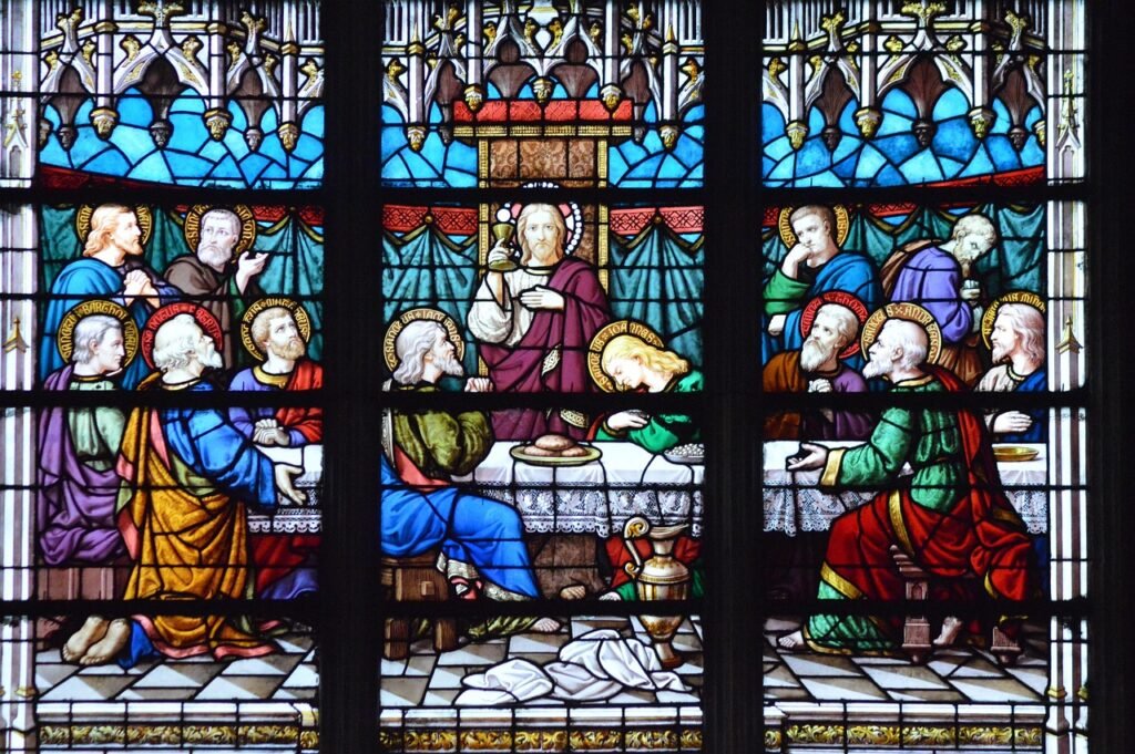stained glass, window, church, supper, last meal, apostles, traitor, rings, jesus, faith, religion, catholic, mills cathedral, pierre, jeans, last meal, last meal, apostles, apostles, apostles, traitor, traitor, traitor, traitor, traitor