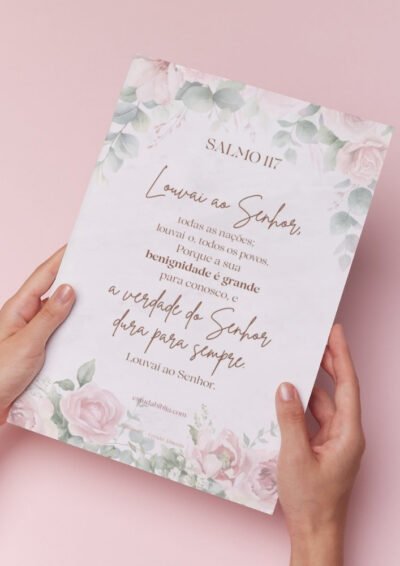 Salmo 117 Completo para Imprimir PDF - Floral Rosa